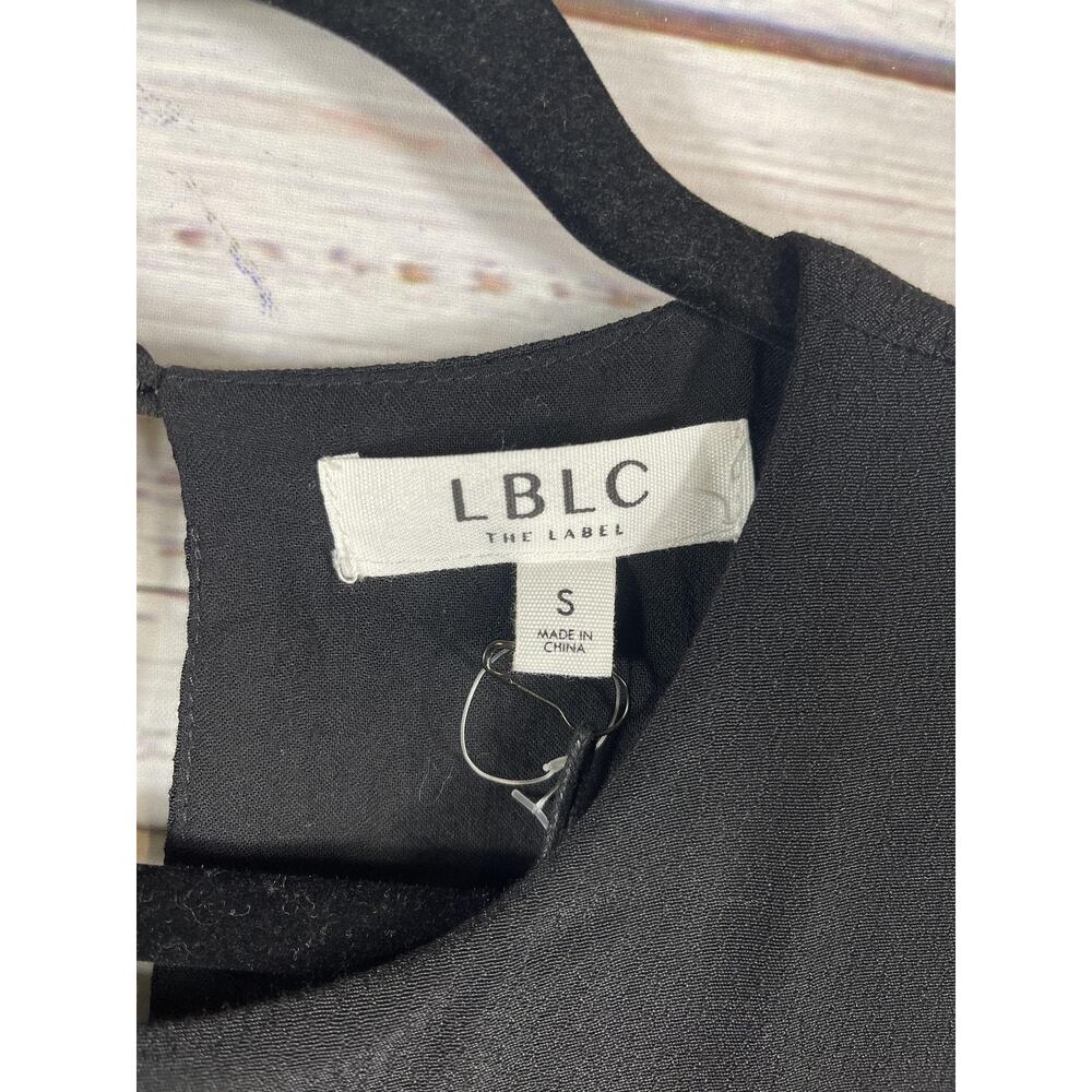 LBLC The Label Dress Women's Small Black Cutout Back Puff Sleeve Maxi Side Slit - Picture 7 of 14